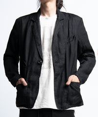 2401-JK03 Linen Tailored Jacket 05 Black