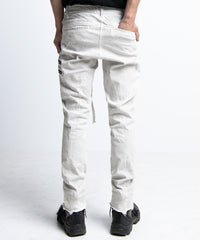 2401-PT01 Double Zip Stretch Twill Pants 01 Dirty White