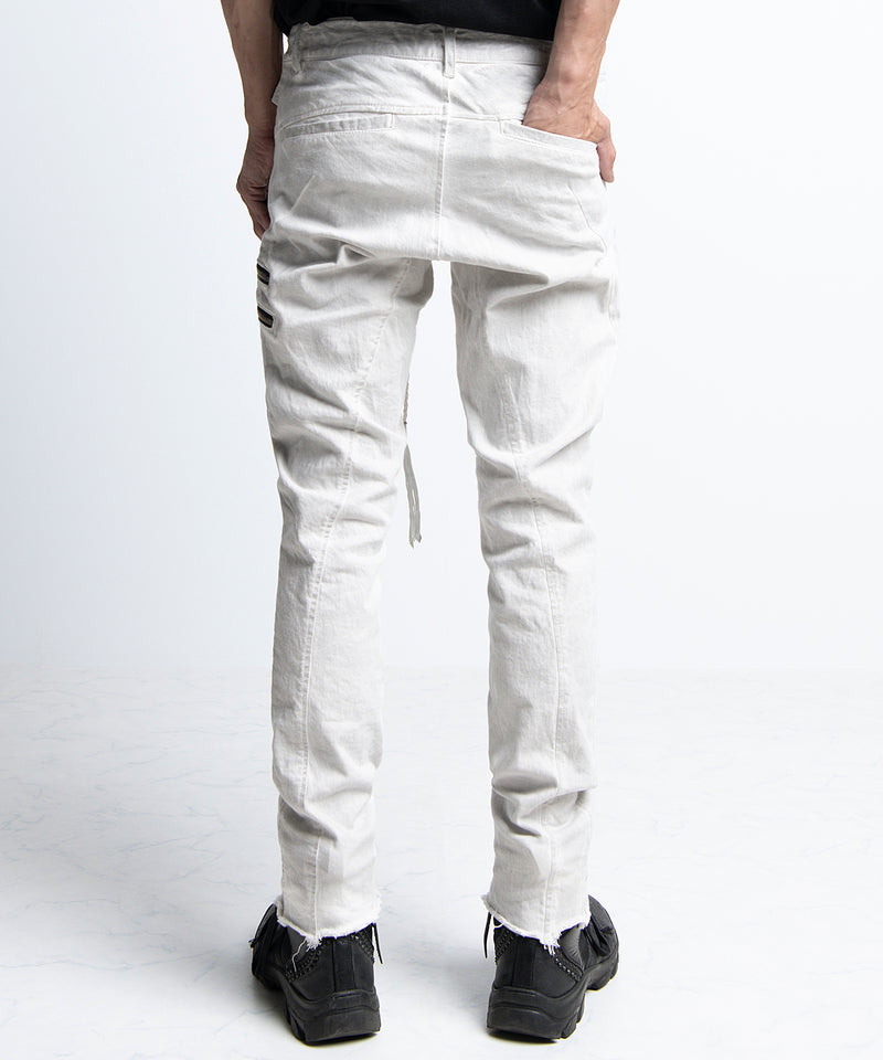 2401-PT01 Double Zip Stretch Twill Pants 01 Dirty White