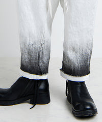 2501-PT04 Linen Layered Tuck Pants White