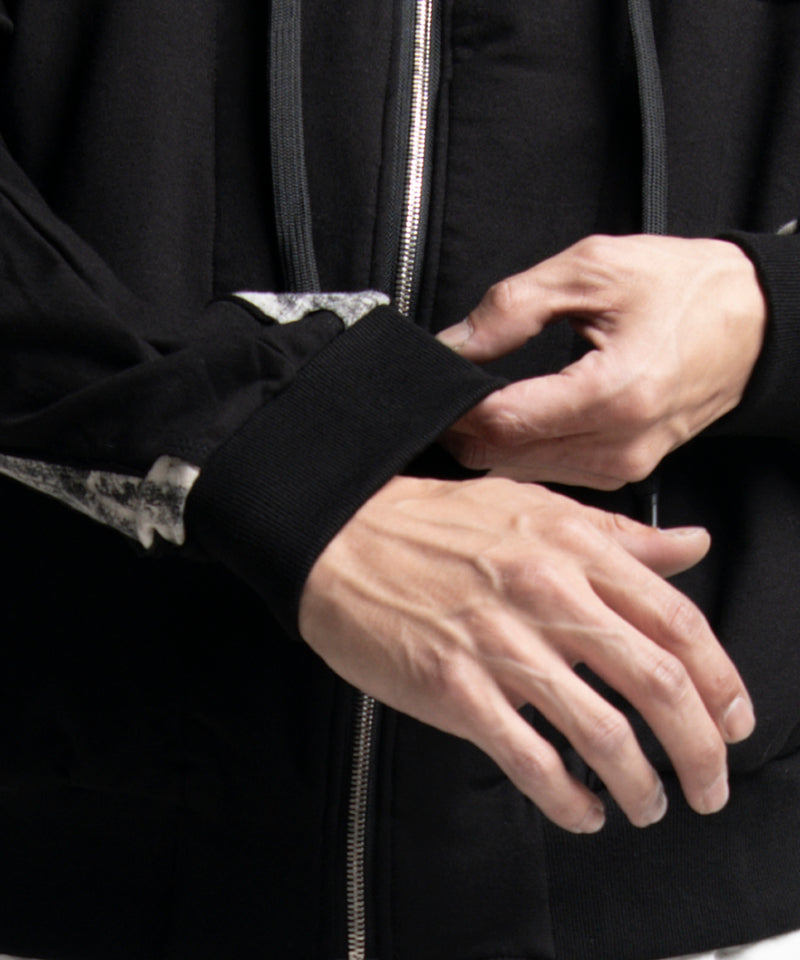 2401-TP04 Back Cross Short Parka Black