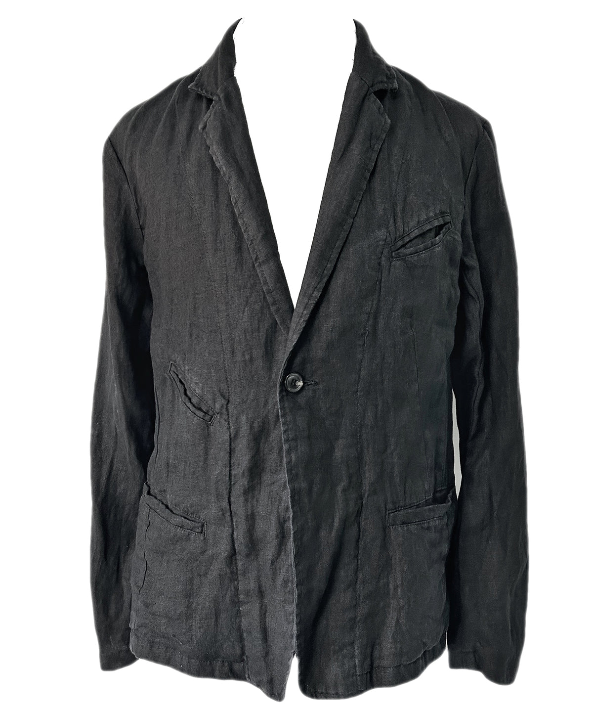 2401-JK03 Linen Tailored Jacket 05 Black