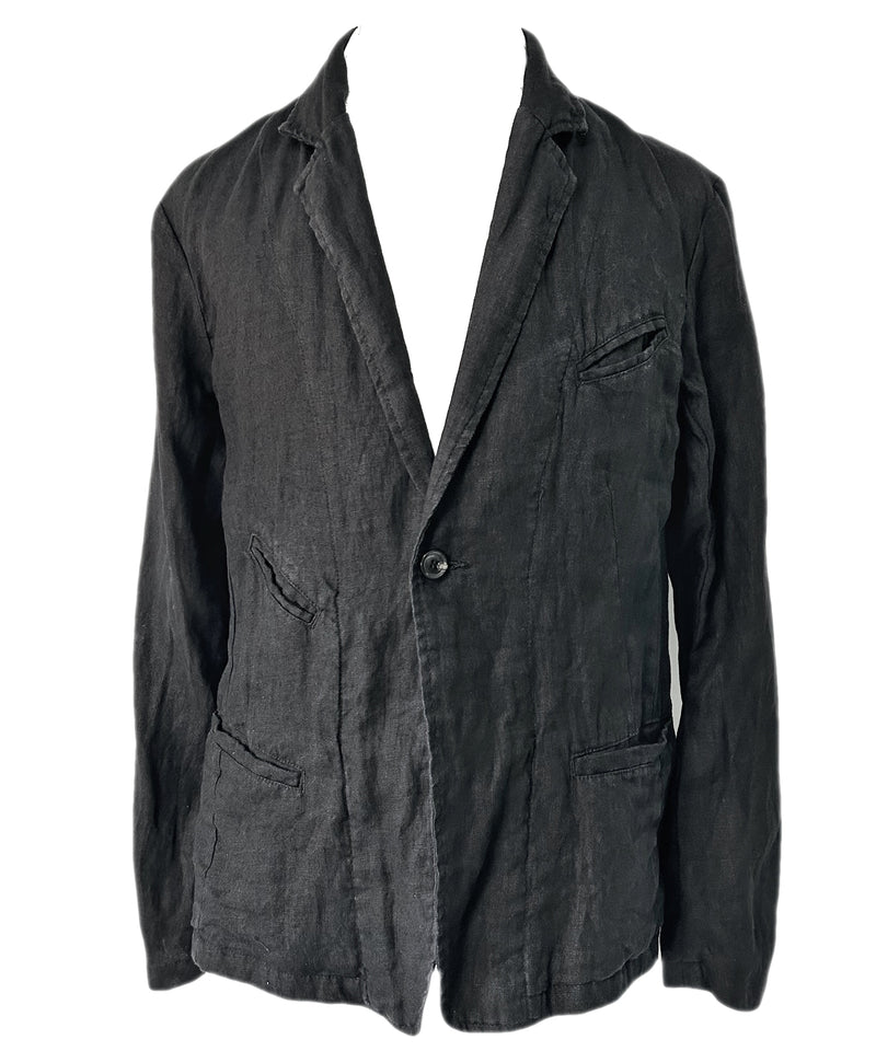 2401-JK03 Linen Tailored Jacket 05 Black