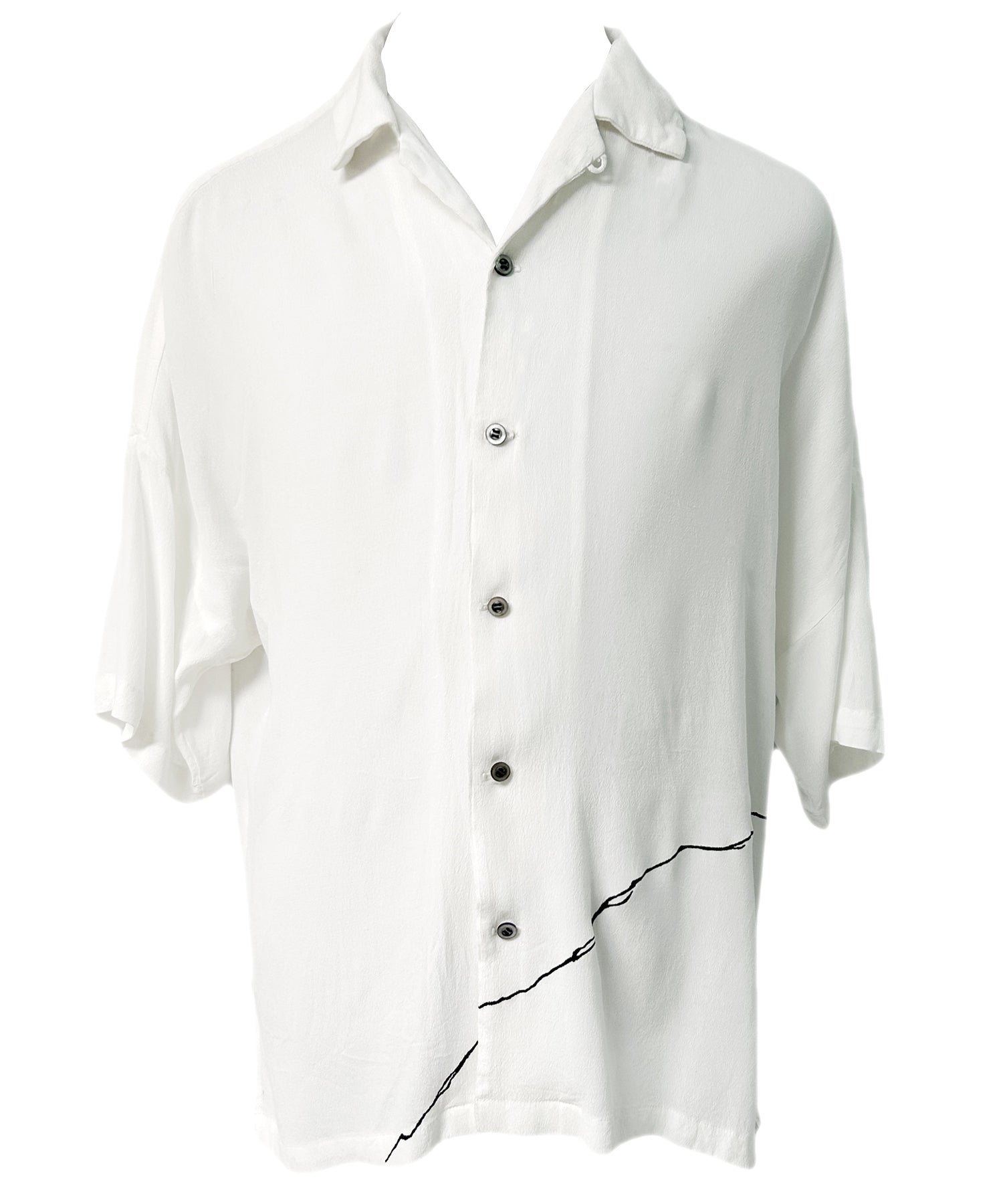 2501-SH07 Crepe Rayon Crack Shirt 05 White – KMRii OFFICIAL ONLINE