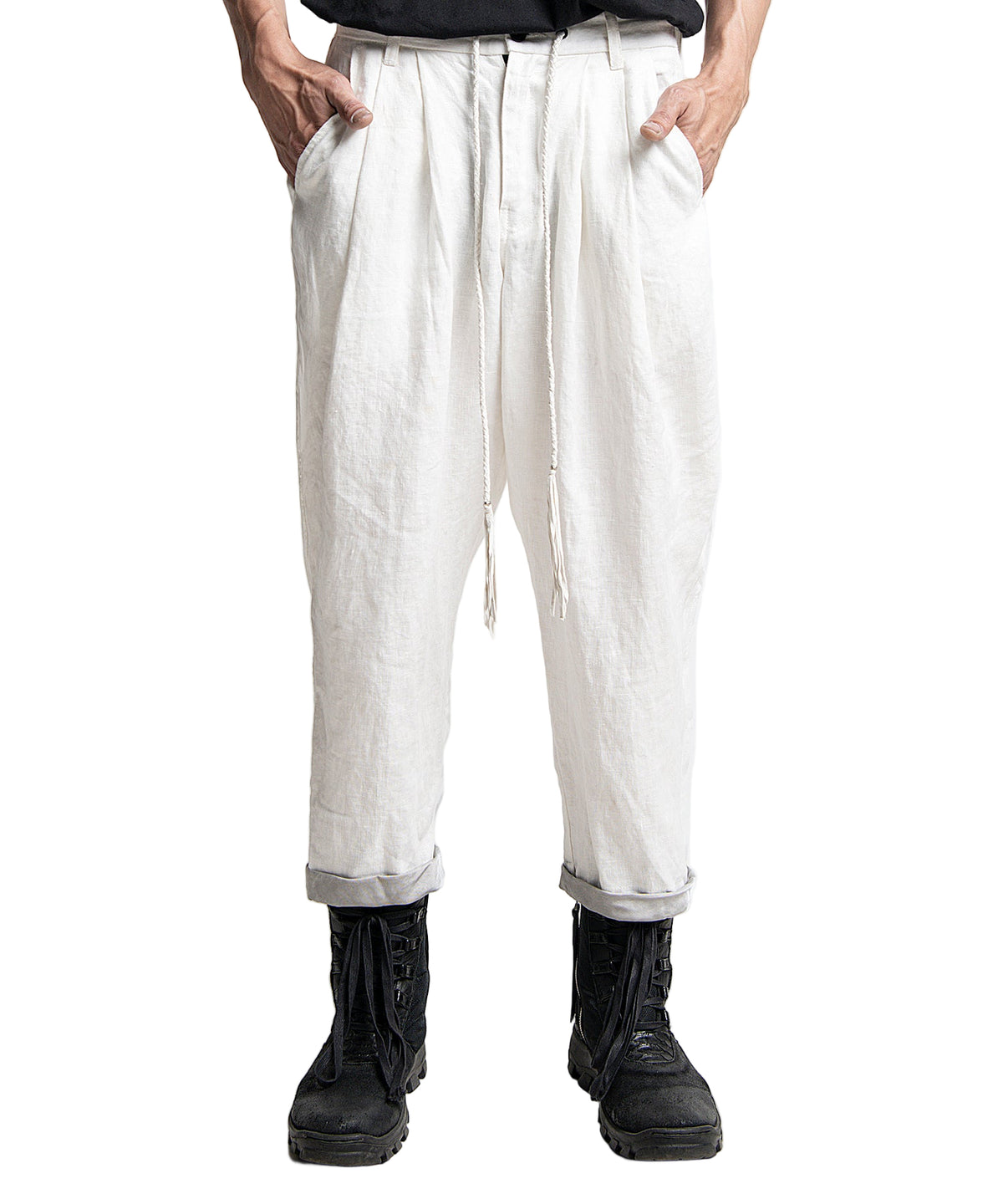 2401-PT03 Linen Layered Pants 05 White