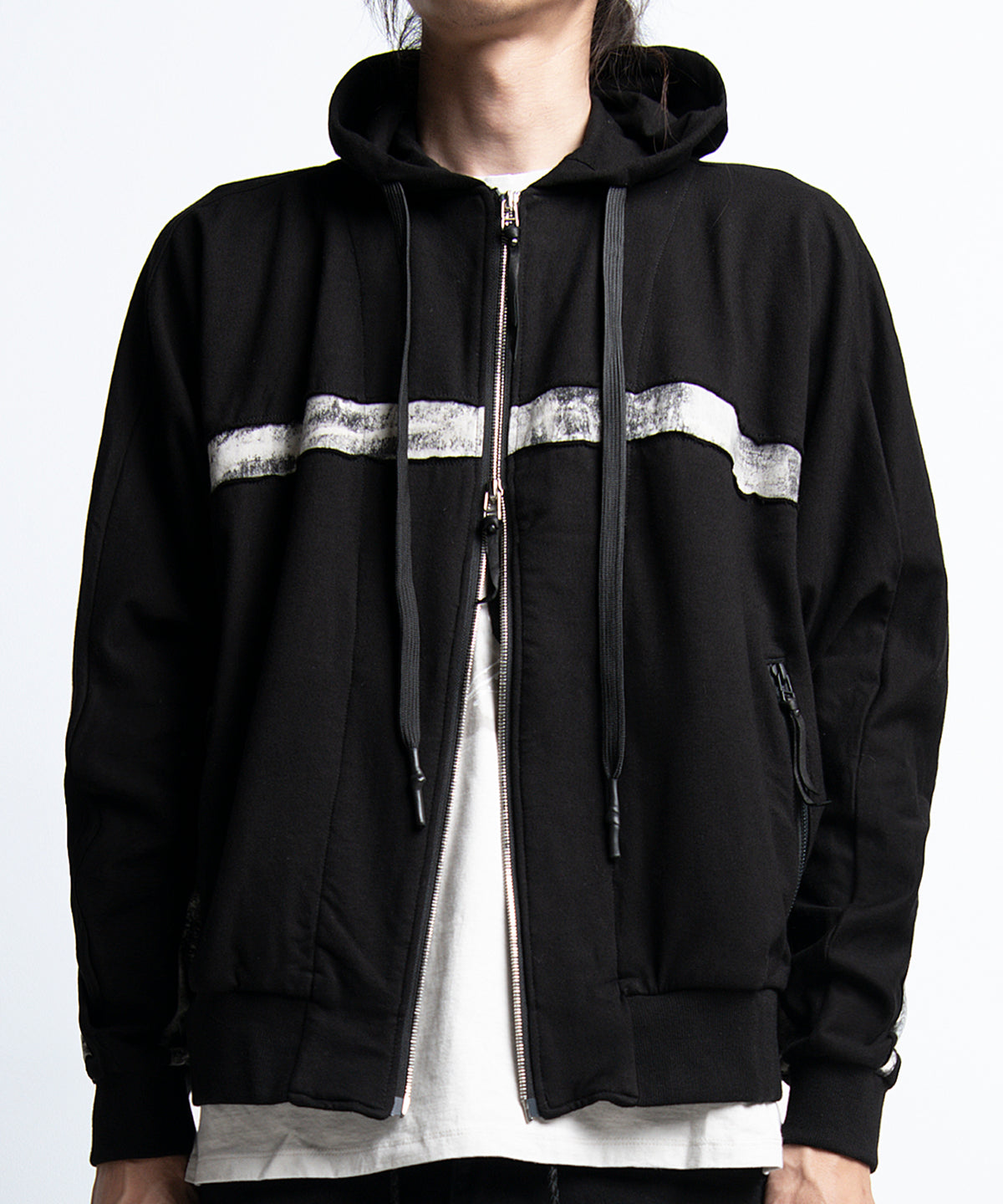 2401-TP04 Back Cross Short Parka Black