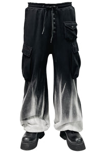 2502-PT09 White Flame Wide Sweat Pants