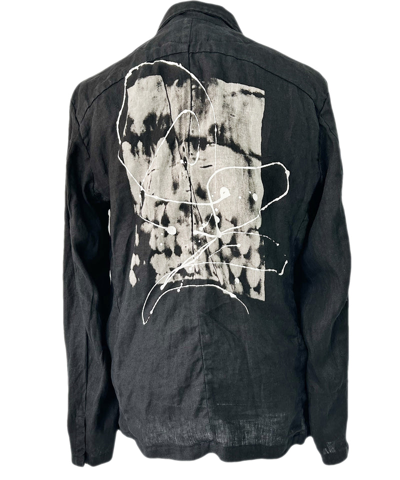 2401-JK03 Linen Tailored Jacket 05 Black