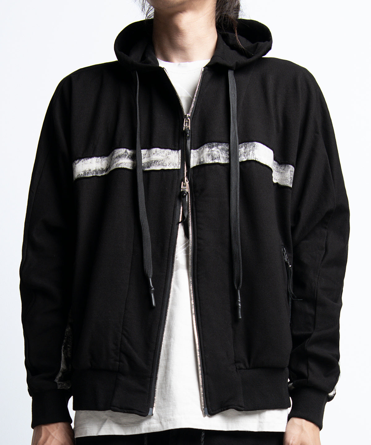 2401-TP04 Back Cross Short Parka Black
