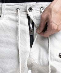 2401-PT01 Double Zip Stretch Twill Pants 01 Dirty White