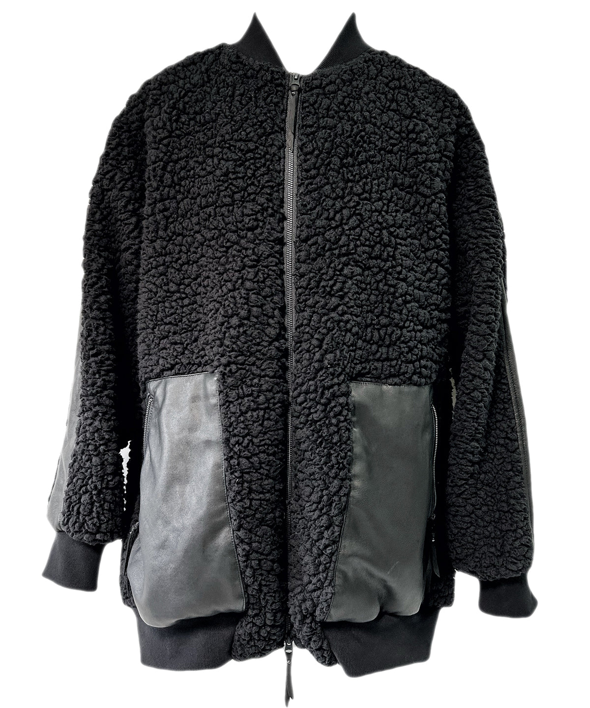 2402-JK05 Leather Combi Boa Jacket