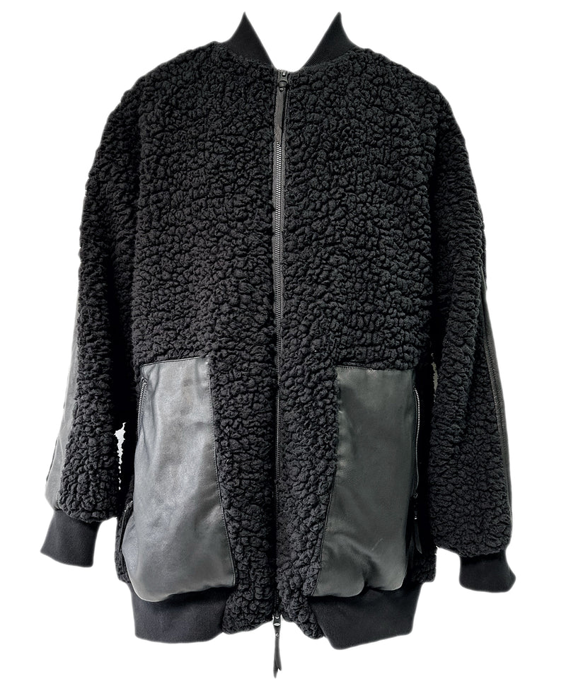 2402-JK05 Leather Combi Boa Jacket