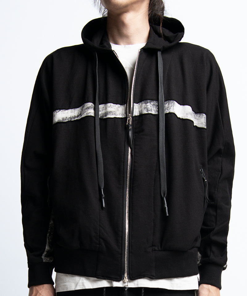 2401-TP04 Back Cross Short Parka Black