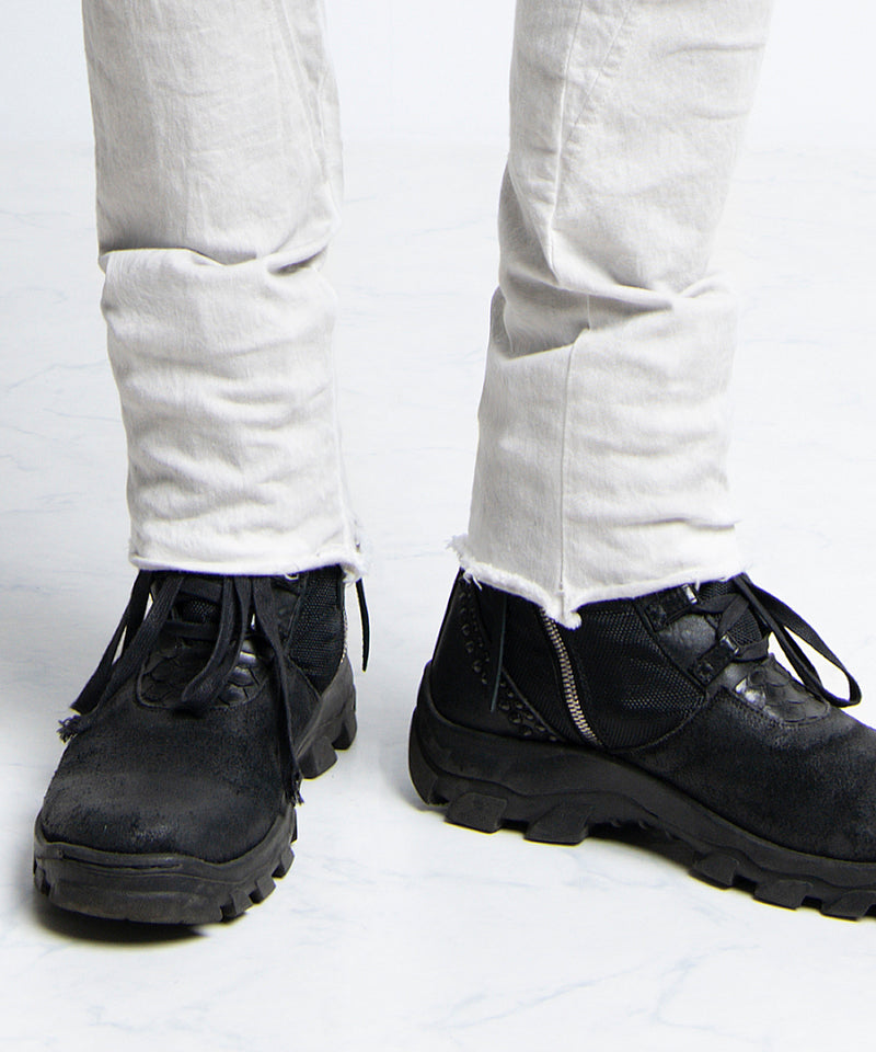 2401-PT01 Double Zip Stretch Twill Pants 01 Dirty White