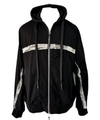 2401-TP04 Back Cross Short Parka Black