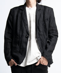 2401-JK03 Linen Tailored Jacket 05 Black