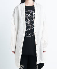 2401-SH12 Linen Kimono Shirt White