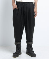 2401-PT03 Linen Layered Pants 05 Black