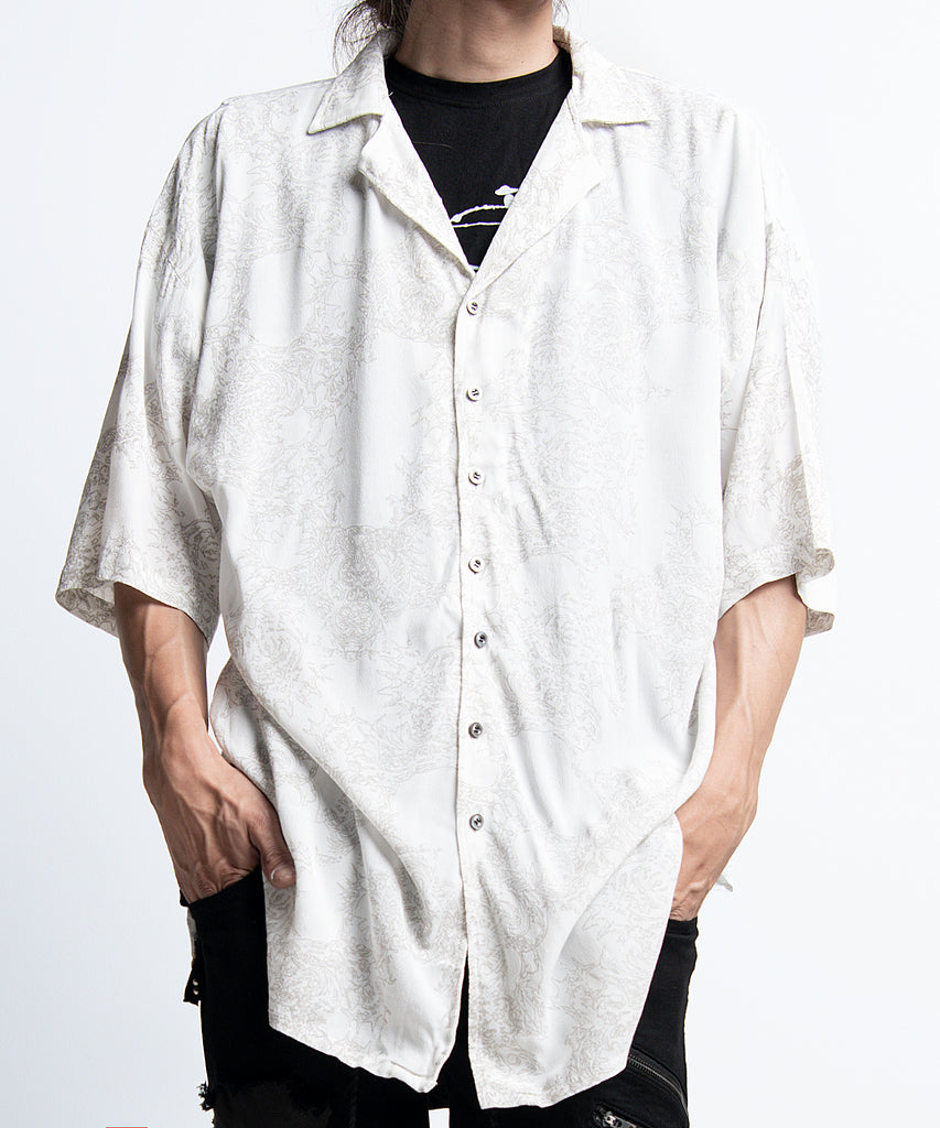 2401-SH02 Magnolia Crepe Rayon Lazy Shirt White