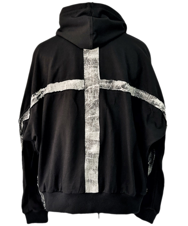 2401-TP04 Back Cross Short Parka Black