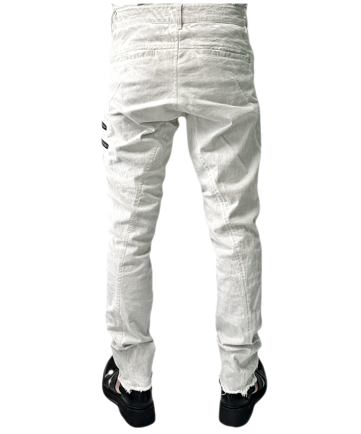 2401-PT01 Double Zip Stretch Twill Pants 01 Dirty White