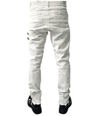 2401-PT01 Double Zip Stretch Twill Pants 01 Dirty White