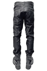 2502-PT07 Coating Crush Stretch Twill Pants / STD_Black