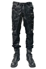 2502-PT07 Coating Crush Stretch Twill Pants / STD_Black