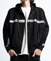 2401-TP04 Back Cross Short Parka Black
