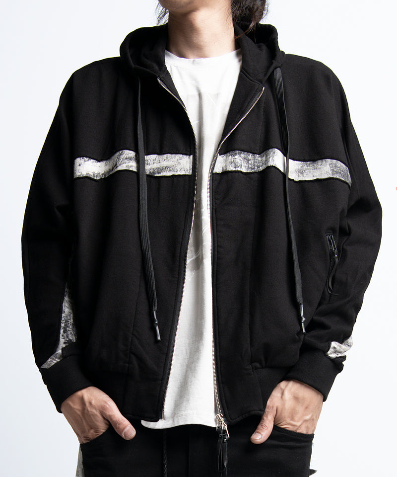2401-TP04 Back Cross Short Parka Black