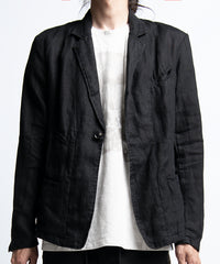 2401-JK03 Linen Tailored Jacket 05 Black