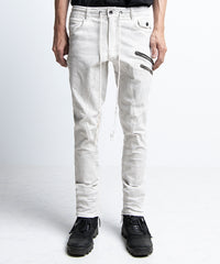 2401-PT01 Double Zip Stretch Twill Pants 01 Dirty White