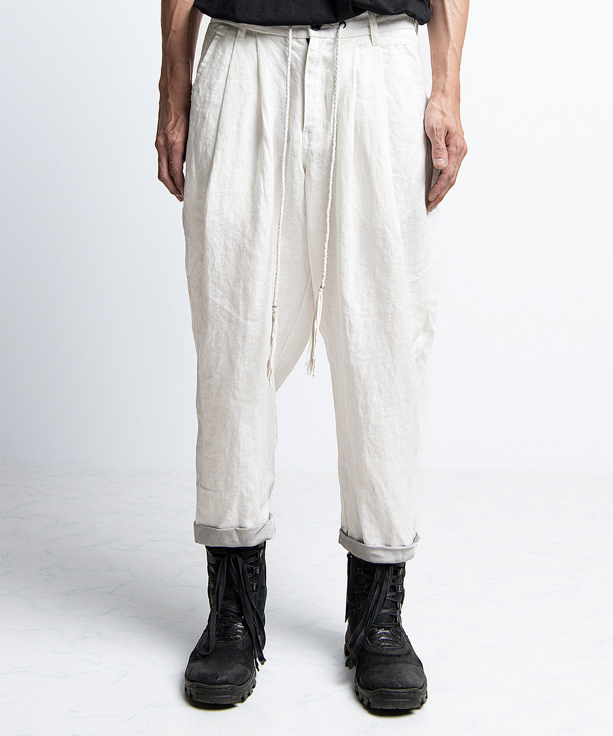 2401-PT03 Linen Layered Pants 05 White