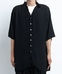 2401-SH03 Splash Crepe Rayon Lazy Shirt Black