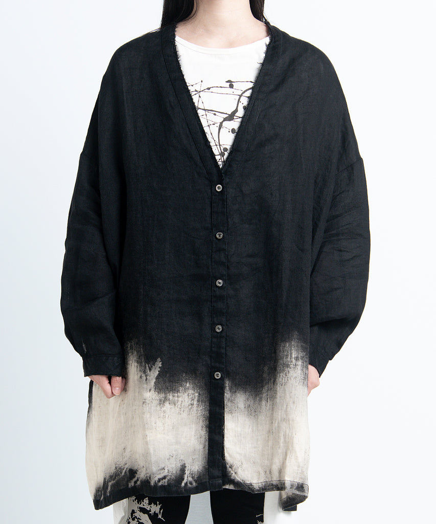 2401-SH11 Discharged Linen Kimono Shirt