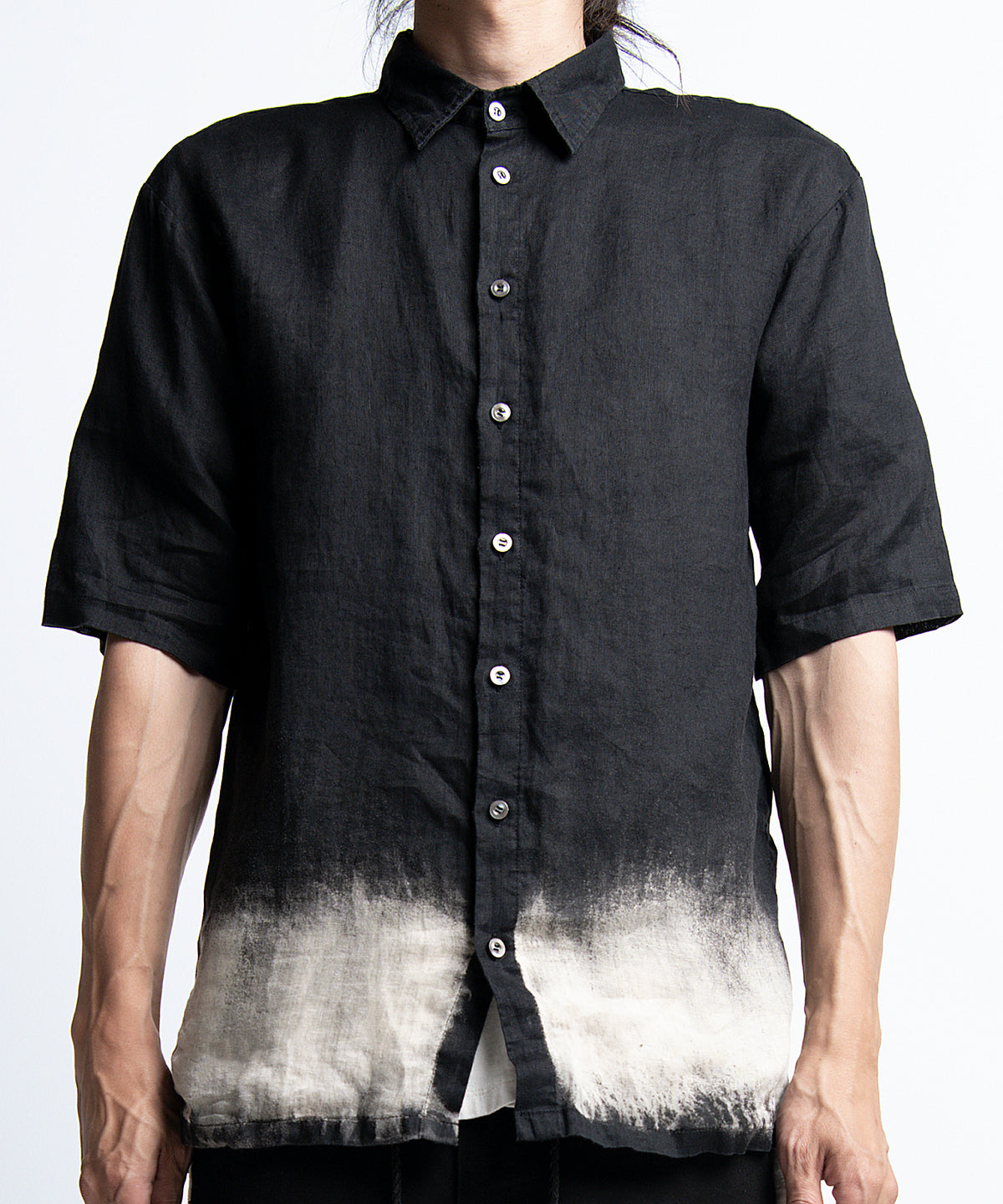 2401-SH06 Discharged Linen Slim Shirt