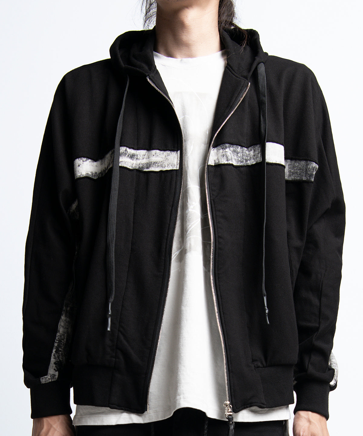 2401-TP04 Back Cross Short Parka Black