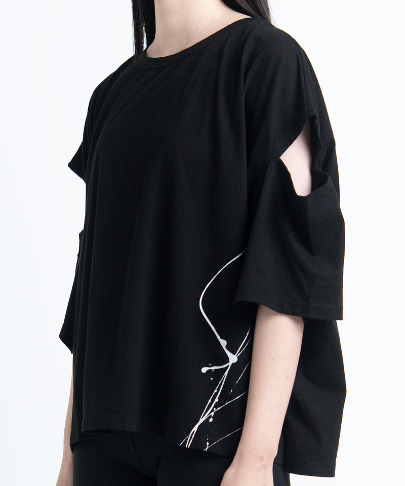 2401-CTL03 Open Sleeve Cut Black