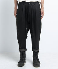 2401-PT03 Linen Layered Pants 05 Black