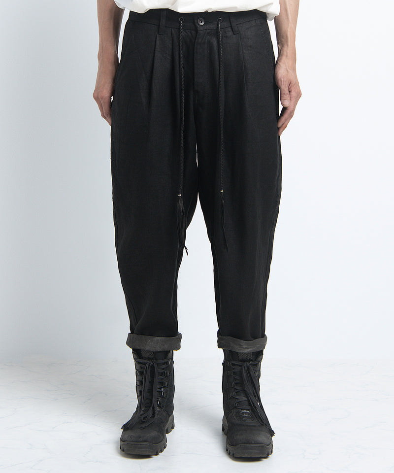 2401-PT03 Linen Layered Pants 05 Black