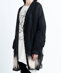 2401-SH11 Discharged Linen Kimono Shirt