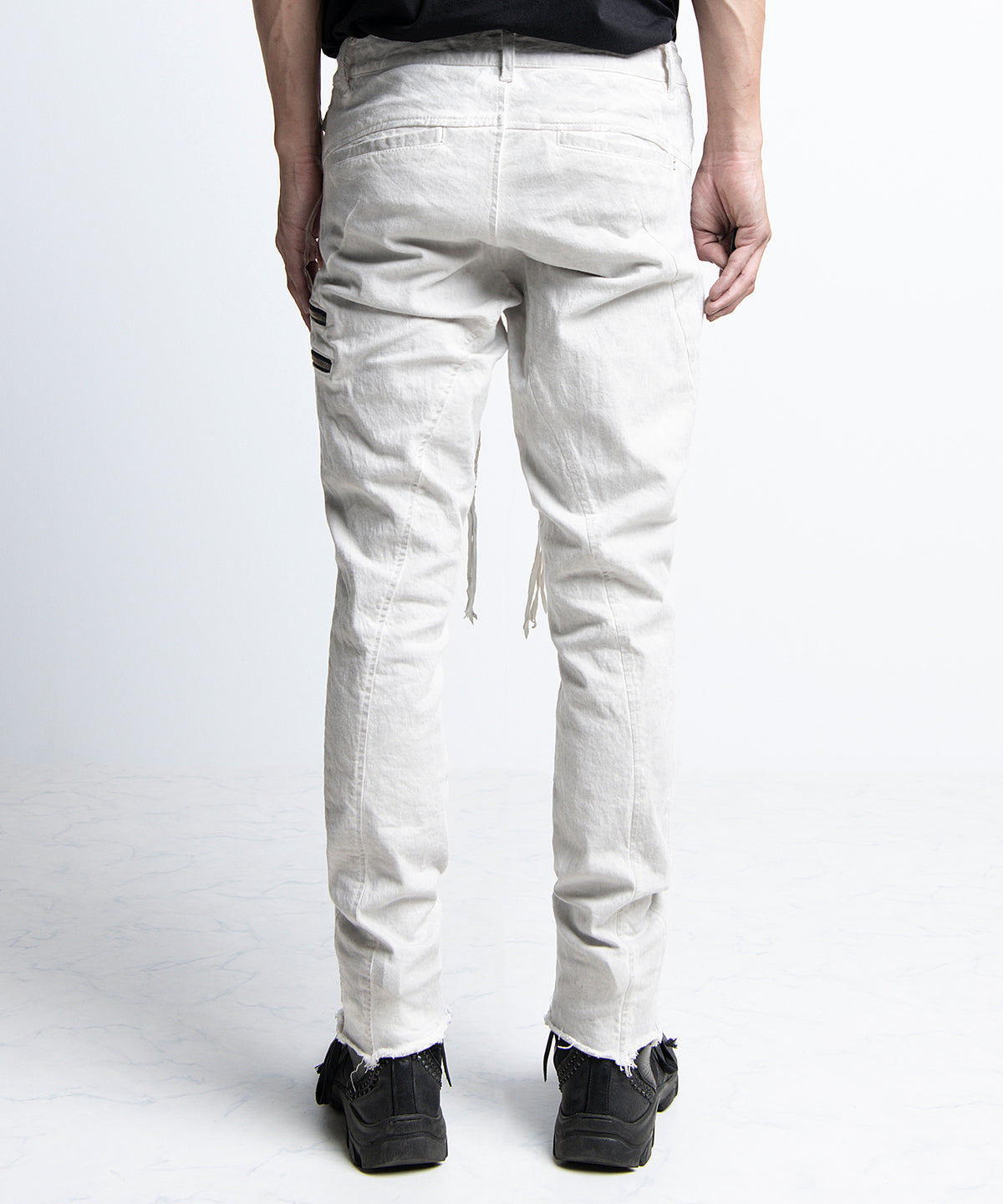 2401-PT01 Double Zip Stretch Twill Pants 01 Dirty White