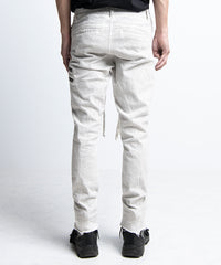 2401-PT01 Double Zip Stretch Twill Pants 01 Dirty White