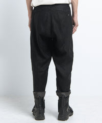 2401-PT03 Linen Layered Pants 05 Black