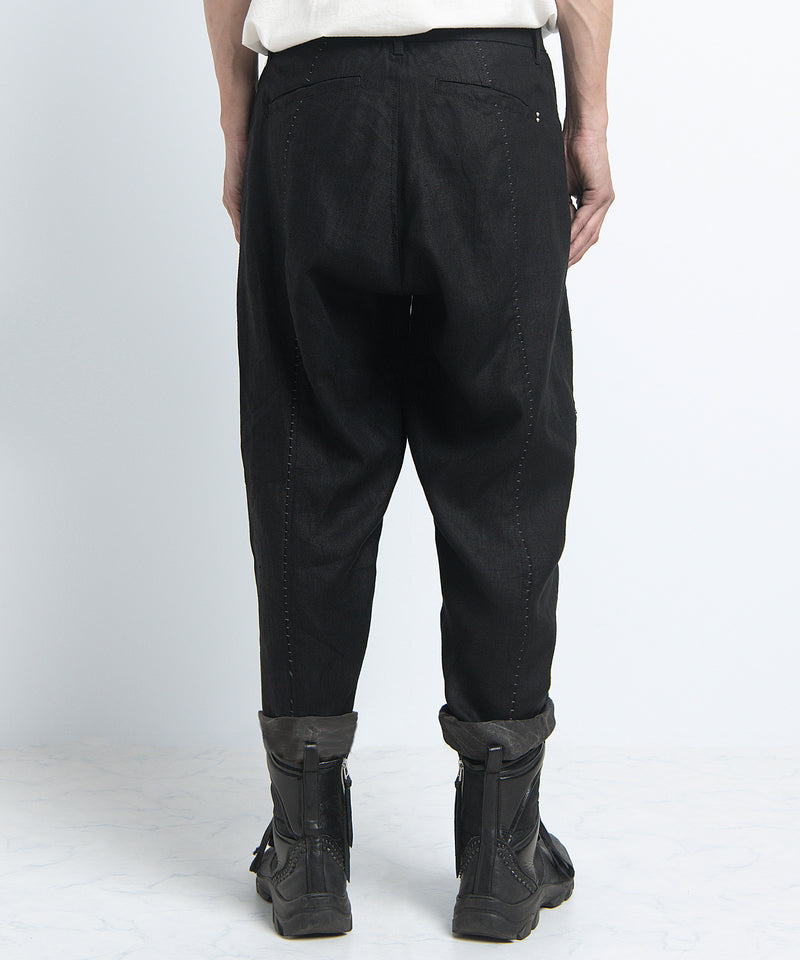 2401-PT03 Linen Layered Pants 05 Black