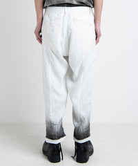 2501-PT04 Linen Layered Tuck Pants White