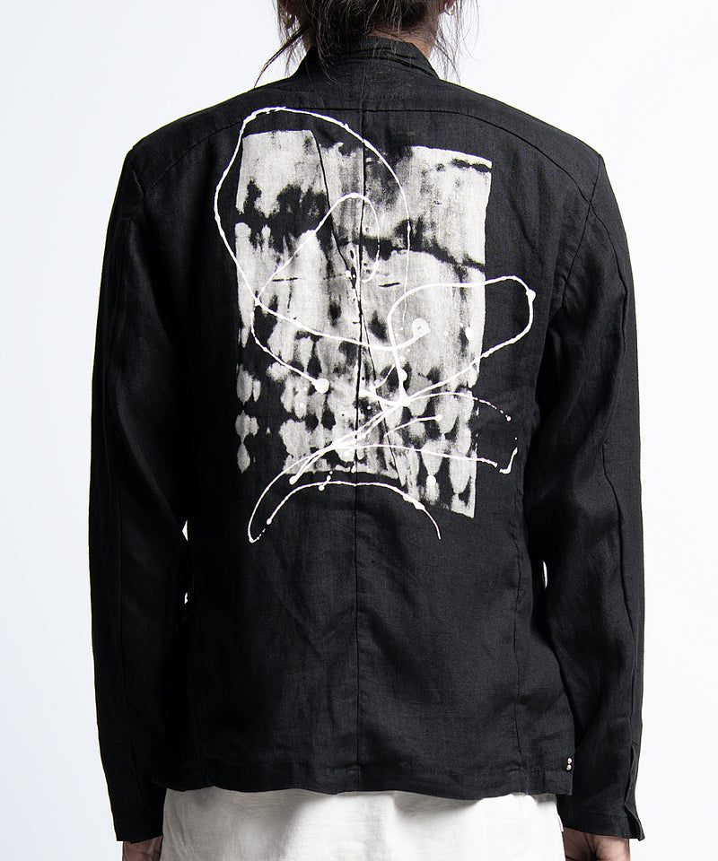 2401-JK03 Linen Tailored Jacket 05 Black