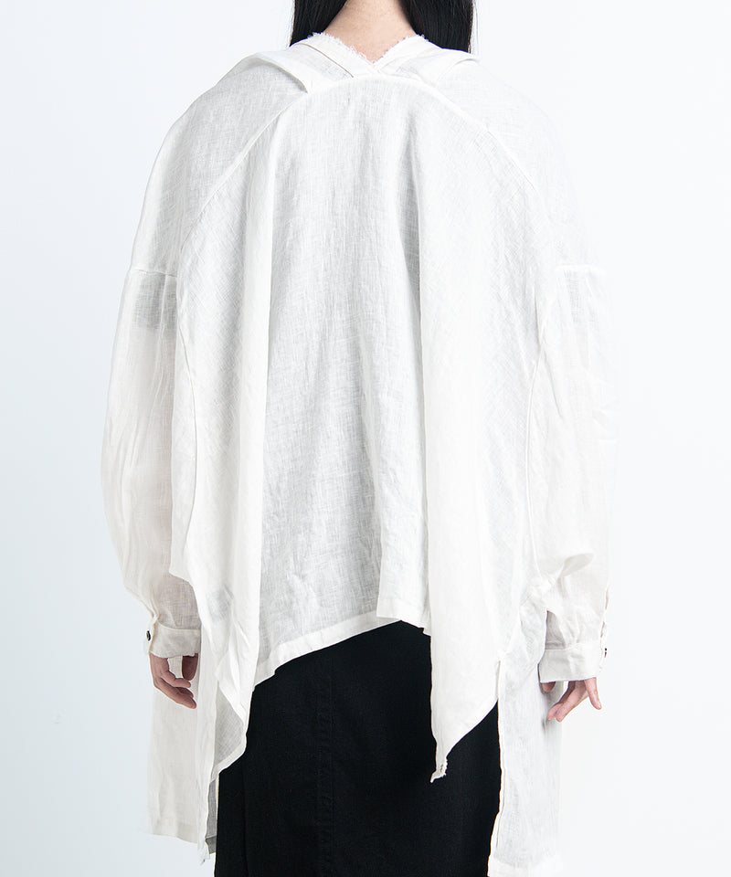 2401-SH12 Linen Kimono Shirt White