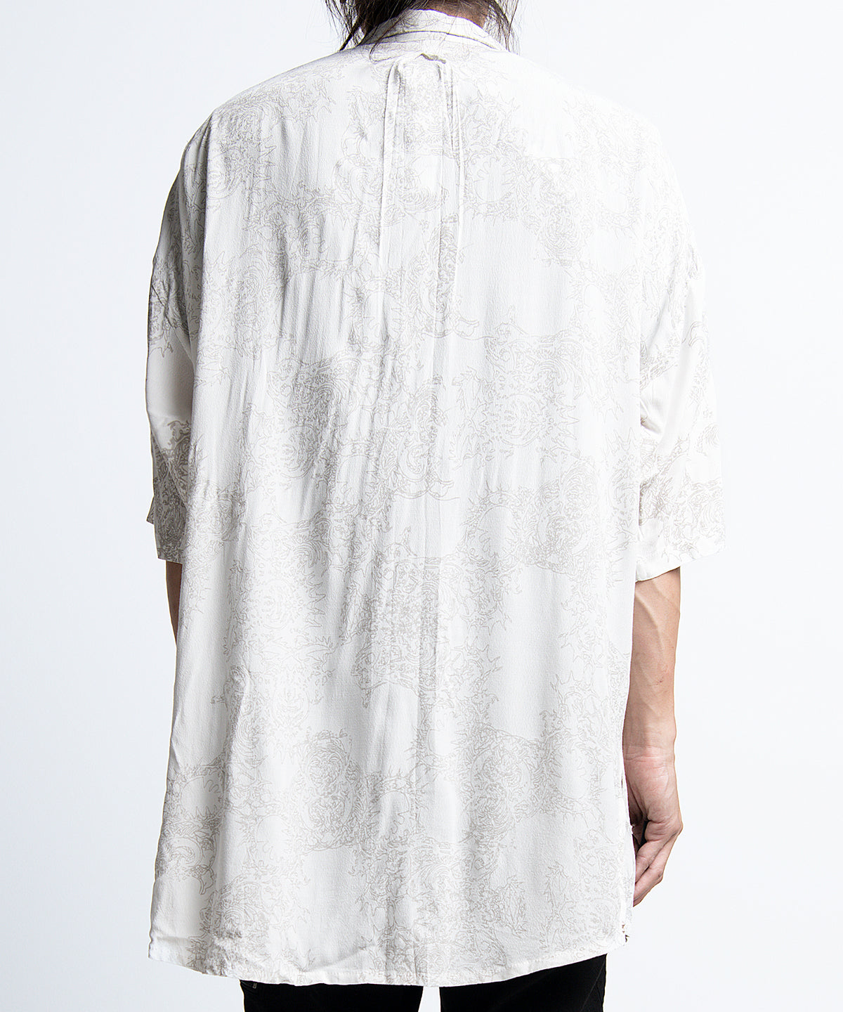 2401-SH02 Magnolia Crepe Rayon Lazy Shirt White
