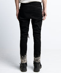 2401-PT02 Double Zip Stretch Twill Pants 02 Black